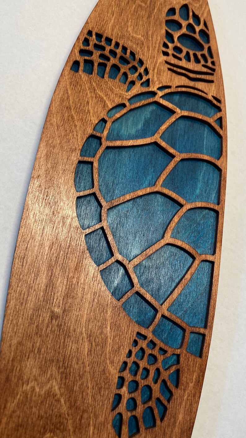 Sea Turtle Wall Art Surfboard Style Art Sea Turtle Art Etsy