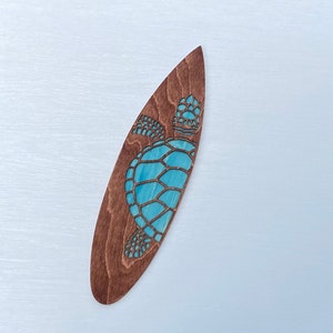 Sea Turtle Surfboard Wall Art: 3D Ocean Decor, Beach House Accent