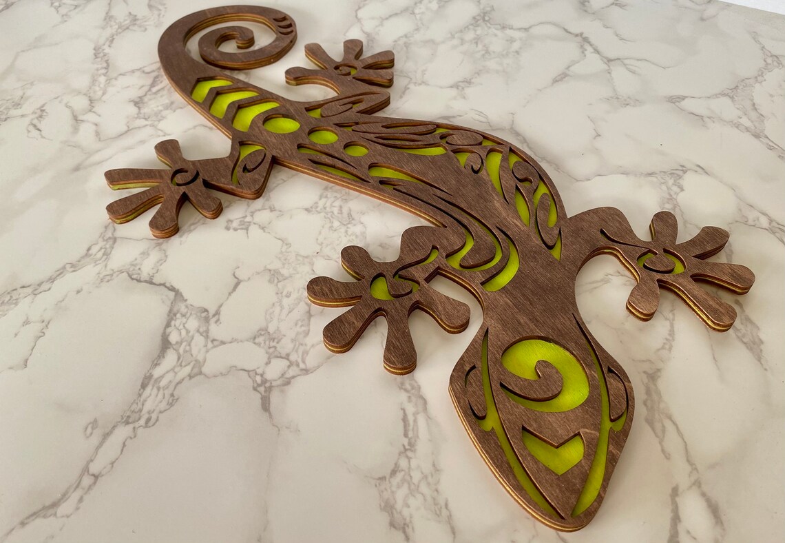 Gecko Wall Art. Wood Gecko Wall Decor Wood Gecko Art Gecko Etsy