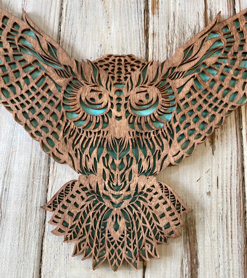 Wooden Owl Wall Decor Wood Owl Wall Art Owl Wall Decor Owl Etsy