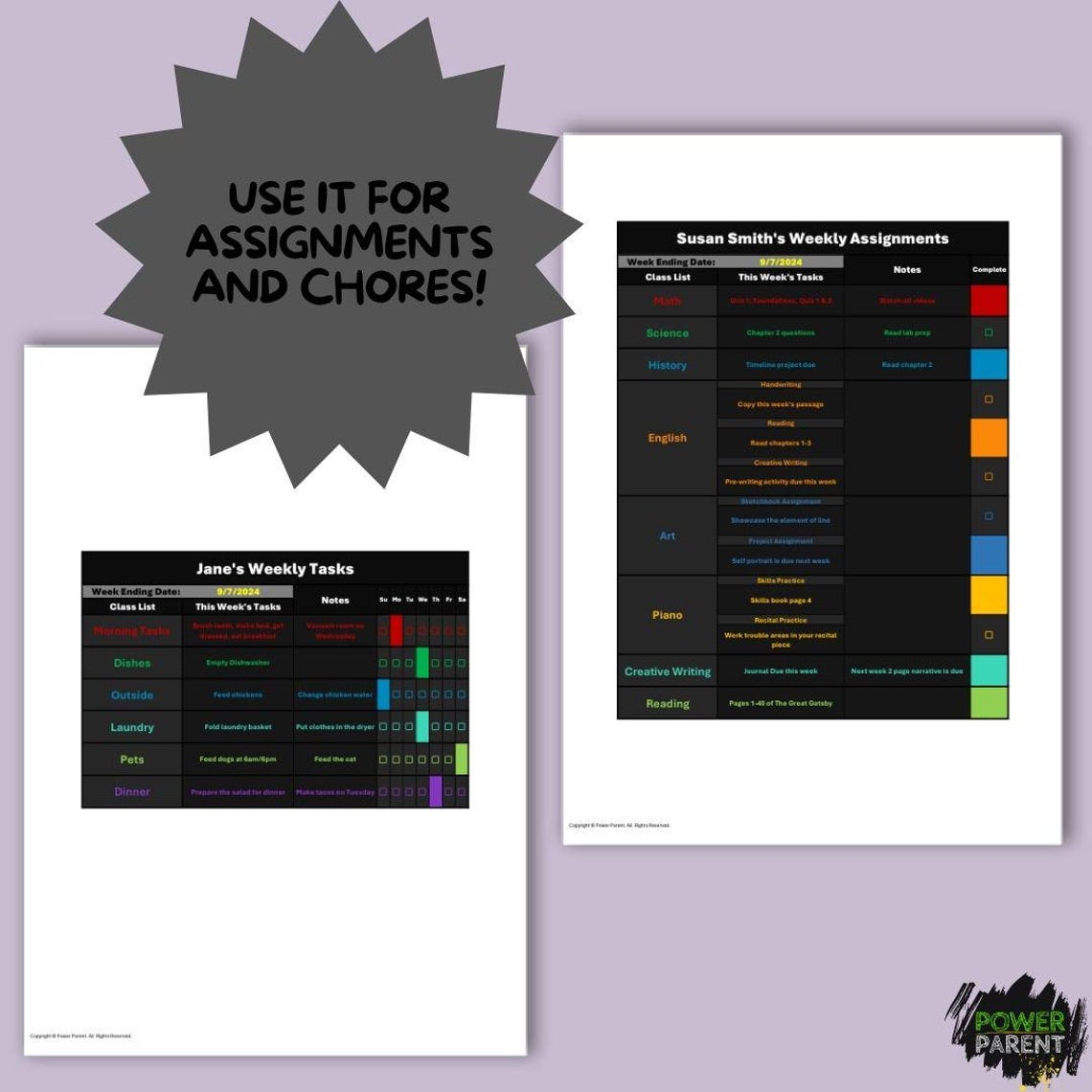 Checklist Template | Daily & Weekly Task Planner | Excel and Google ...