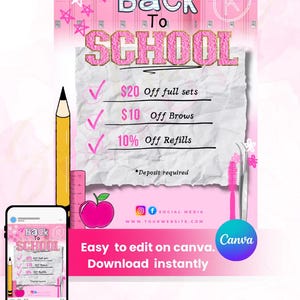 Back to school lash special flyer,lash tech instagram post