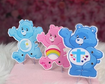 Care Bear Lash Tile: Acrylic Eyelash Extension Organizer, Kawaii Lash Tech Decor