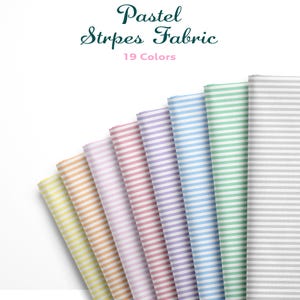 Pastel Striped Cotton Fabric by the Yard for Sewing – Soft Vertical or Horizontal Stripes Lines, 19 Colors, Quilting, Apparel, Home Crafts