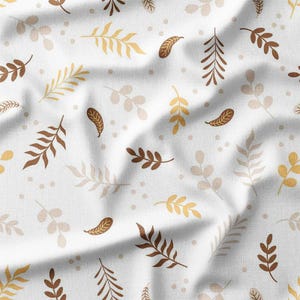 Autumn Leaves Cotton Fabric by the Yard Elegant Fall Leaf Pattern in Warm Earth Tones for Sewing, Quilting, Home Decor, and DIY Projects