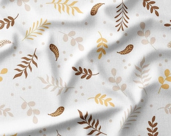 Autumn Leaves Cotton Fabric by the Yard Elegant Fall Leaf Pattern in Warm Earth Tones for Sewing, Quilting, Home Decor, and DIY Projects
