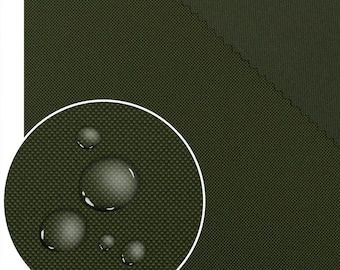 Olive Green Waterproof Fabric Oxford 200g, PU coating – Versatile garden fabric for outdoor furniture, wind shields & canopies By the Yard