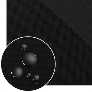 Black Waterproof Oxford Fabric Solid Color | PU Coated Durable Fabric for Covers, Backpacks, Outdoor Furniture, Garden | Sold by the Meter