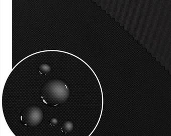 Tela Oxford negra impermeable de color sólido / Tela duradera recubierta de PU para cubiertas, mochilas, muebles de exterior, jardín / Se vende por metro