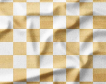 Cotton Fabric by the Yard - Classic Beige and White Checkered Pattern, Perfect for Quilting, Home Decor, Crafts, and Fashion Projects