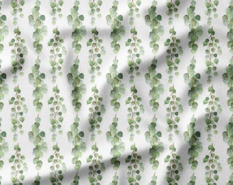 Cotton Fabric by the Yard - Eucalyptus Leaves on White, Perfect for Quilting, Sewing, Botanical Decor, DIY Projects, and Crafts