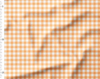 Cotton Fabric by the Yard – Apricot Gingham Check Fabric, Mini Check, Quilting Cotton; also on Linen & Canvas