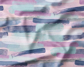 Abstract Brush Strokes in Muted Pastel Tones on Cotton Fabric by the Yard - Modern Artistic Design for Quilting, Sewing, and Craft Projects
