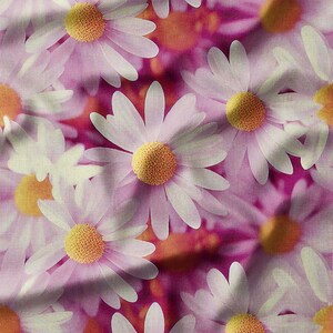 Soft Daisies in Bloom on Pastel Background Cotton Fabric by the Yard - Beautiful Floral Design for Women&#39;s Clothing, Quilting and Home Decor