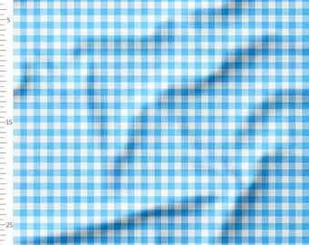 Cotton Fabric by the Yard – Sky Blue Gingham Check Fabric, Tiny Check Pattern, Quilting Cotton; also on Linen & Canvas