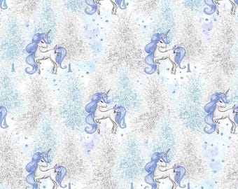 Pastel Unicorn Cotton Fabric - Lightweight, Soft for Sewing