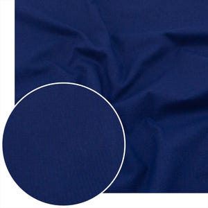 Marineblauwe katoenstof – donkere effen 100 % effen katoen 120 g/m² | Yard/meter voor bekleding, bakken, gordijnen, handwerk