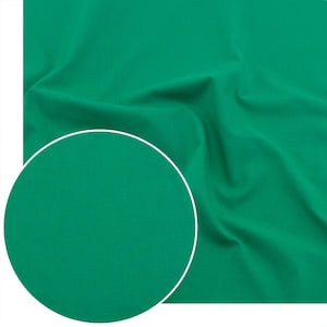 Green Cotton Fabric – Solid 100 % Cotton Plain Weave 120 gsm | Fabric by Yard/Metre for Bags, Chic Décor, Quilts, Crafts