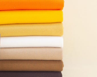 Cotton Ribbing Fabric by the Yard – Tubular 2x60 cm, Stretch Rib Knit, 50 Colors, OEKO-TEX – Cuffs, Waistbands, Neckbands, Dressmaking