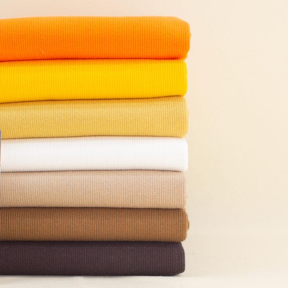 Cotton Ribbing Fabric by the Yard – Tubular 2x60 cm, Stretch Rib Knit, 50 Colors, OEKO-TEX – Cuffs, Waistbands, Neckbands, Dressmaking