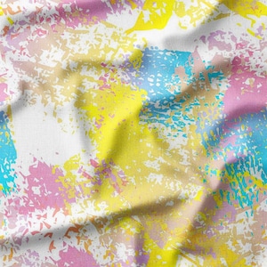Abstract Pastel Brush Strokes Cotton Fabric by the Yard – Colorful and Creative Design for Quilting, Crafting, and Home Decor