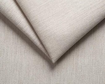 Ivory Linen-Look Upholstery Fabric by the Yard – Durable Woven Polyester for Sofas, Cushions, Chairs, Home Décor – 15 Color Options