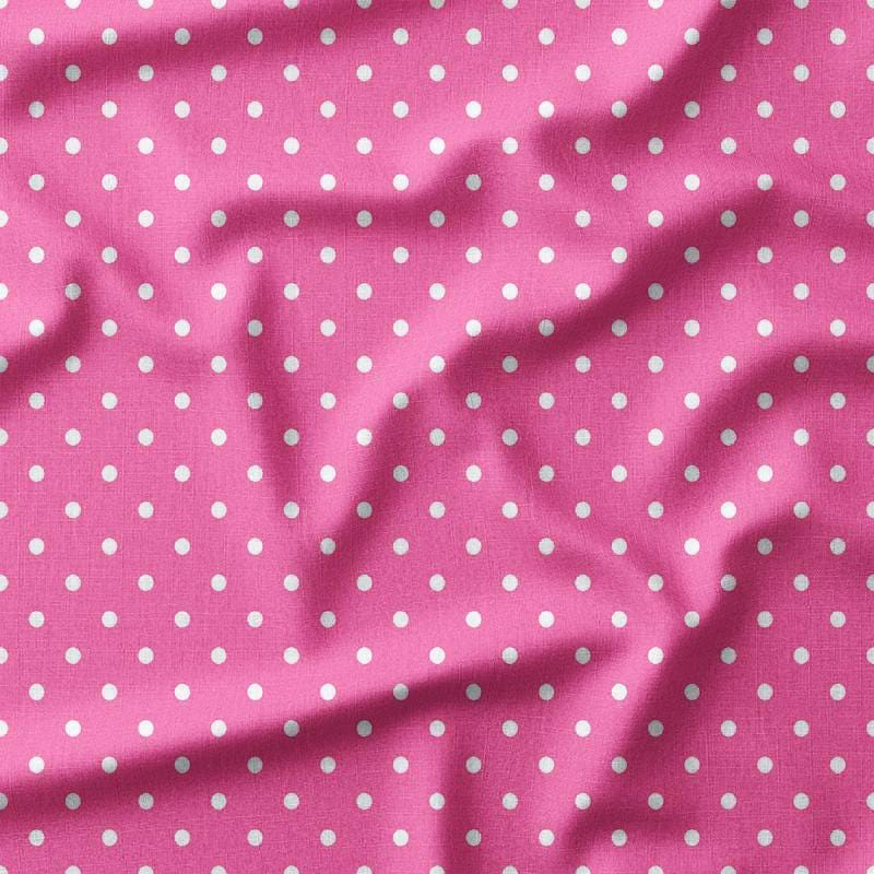 Pink Polka Dot Printed Fabric by the Yard - Cotton Jersey Sateen Poplin Bamboo Linen Muslin - Home Decor Sewing DIY - Geometric Pattern