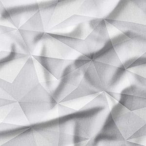 Fabric by the Yard - Modern Geometric 3D Triangular Pattern in White, Perfect for Upholstery, Home Decor, Quilting, and Crafts