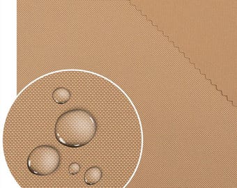 Tejido Oxford impermeable beige de 200 g, revestimiento de PU: ideal para fundas, bolsos, cortinas de jardín, toldos, tumbonas y cojines de exterior