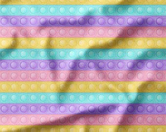 Colorful Pop-It Pastel Circles on Cotton Fabric by the Yard - Fun and Playful Design for Kids, Quilting, DIY Crafts, Home Decor