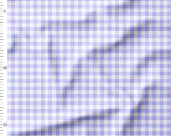 Cotton Fabric by the Yard – Light Violet Gingham Check Fabric, Small Check Pattern, Quilting Cotton; also on Linen & Canvas