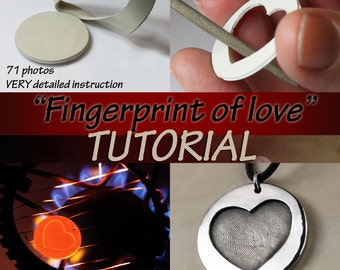 Fingerprint of love TUTORIAL for TOTAL BEGINNERS metal clay pendant, metal clay tutorial, art clay tutorial, metal clay, pmc tutorial, heart