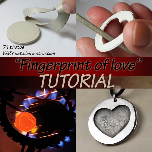 Fingerprint of love TUTORIAL for TOTAL BEGINNERS metal clay pendant, metal clay tutorial, art clay tutorial, metal clay, pmc tutorial, heart