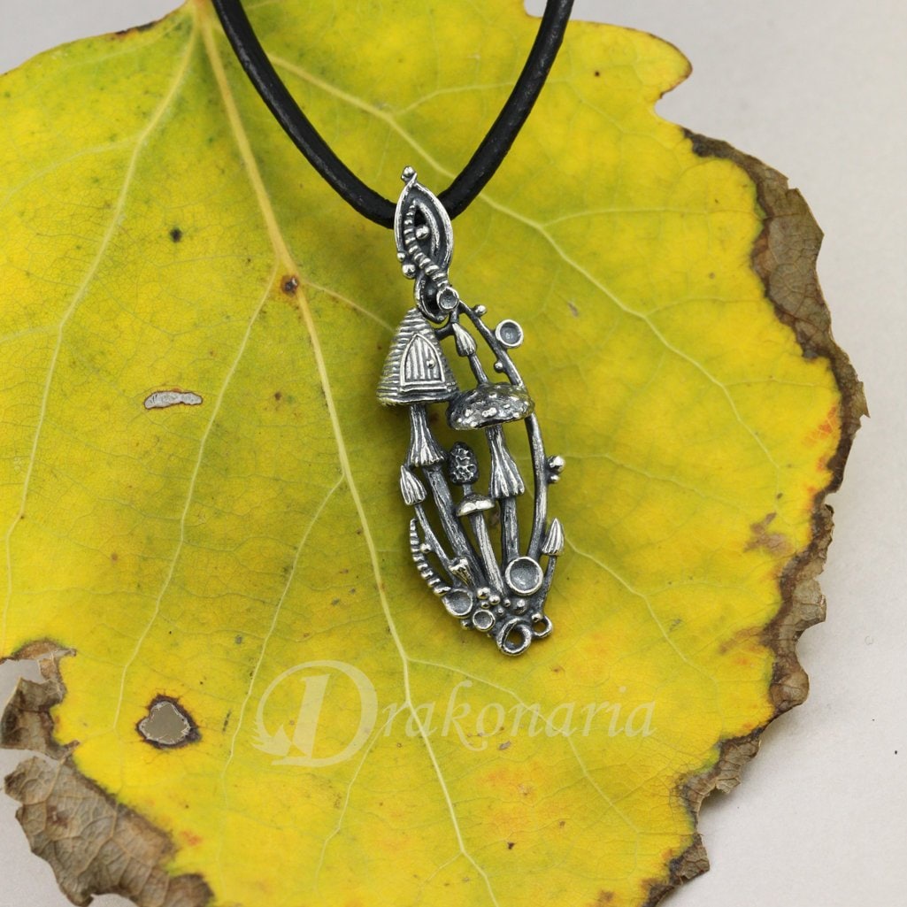 Mushroom Magic Silver Mushroom Pendant Miniature Mushrooms Etsy UK