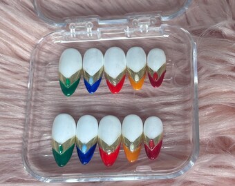 Sailor Moon Inspired Press-On Nails: Colorful Anime Cosplay Set