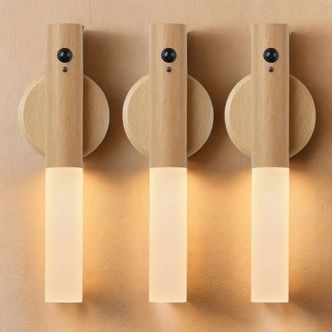 Round Motion Sensor LED Night Light – Modern Rechargeable Wall Light - Etsy