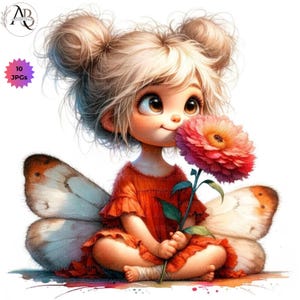 Fille originale Clipart lunatique printemps fille Clip Art 10 JPG aquarelle imprimable Bundle + Scrapbooking journaling Digital Printabl Art