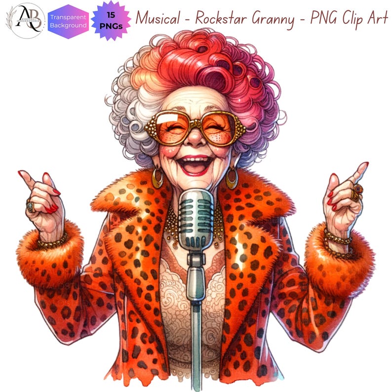 Rockstar Grandma PNG Clipart Funny Old Lady 15 DIGITAL DOWNLOAD rockstar-grandma-png-clipart-funny-old-lady-15-digital-download