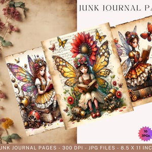 Steampunk Junk Journal Pages 10 JPG Digital Industrial Paper Victorian Printable Collage Sheet Mechanical Scrapbook Kit Vintage Ephemera