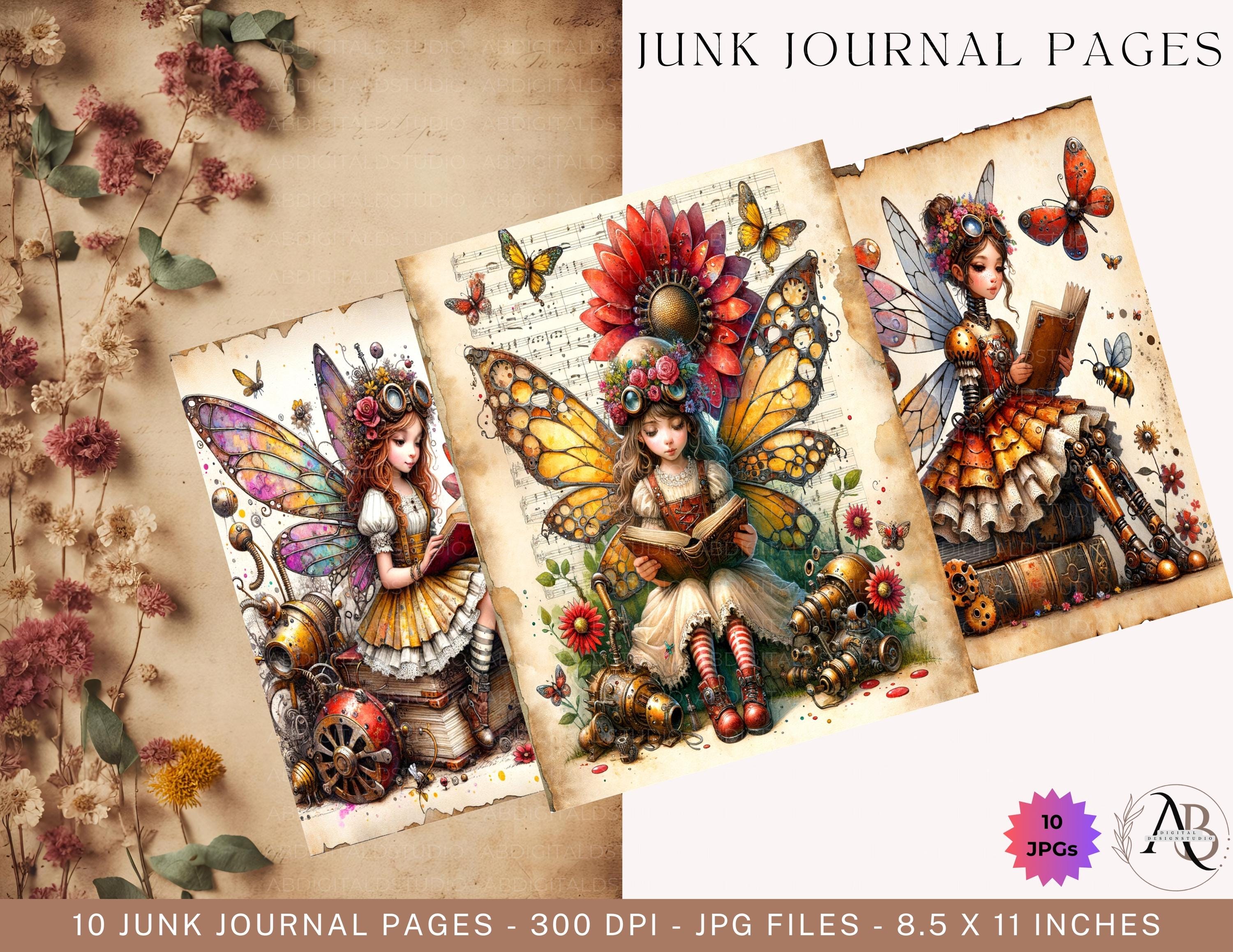 Steampunk Junk Journal Pages 10 JPG Digital Industrial Paper Victorian ...