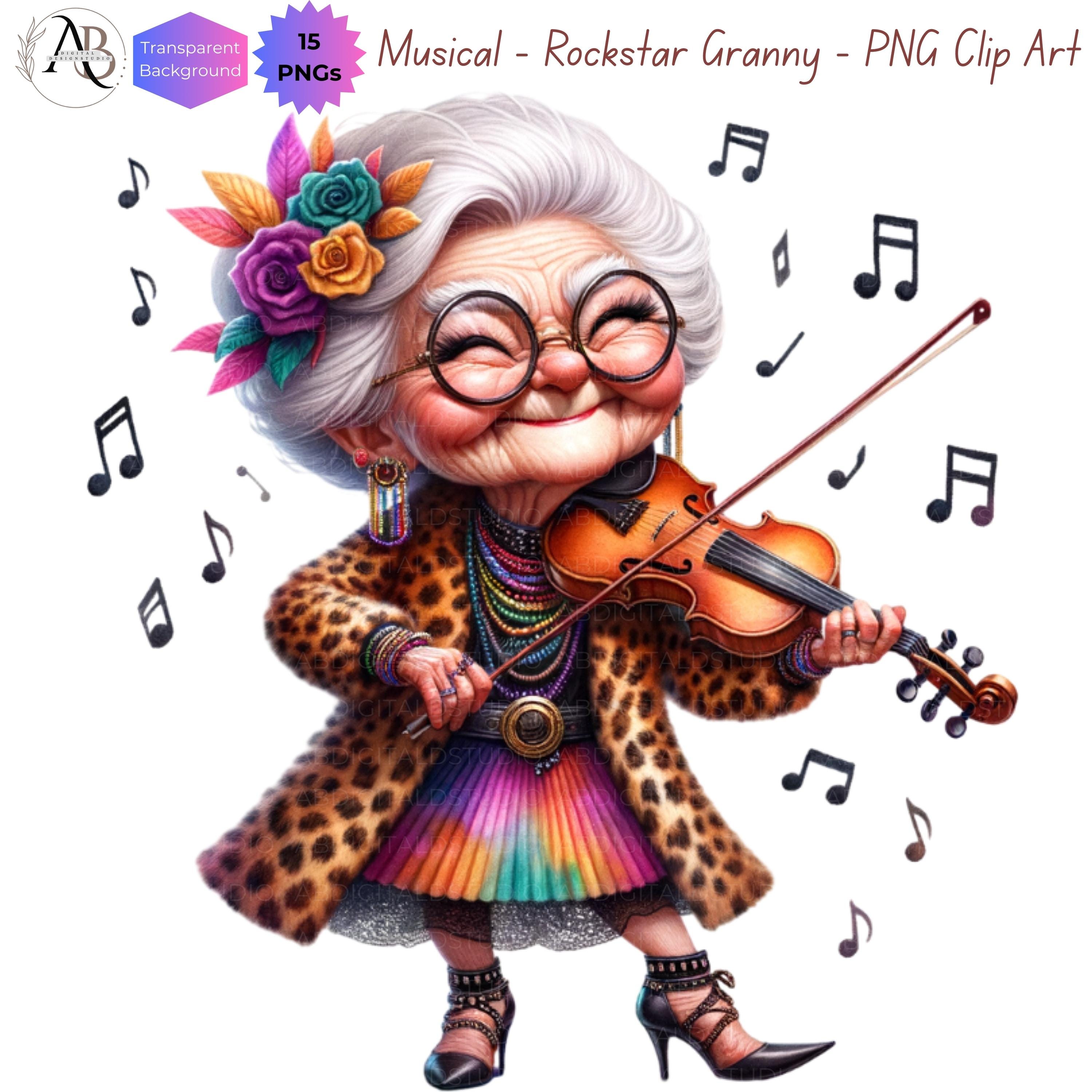 Rockstar Grandma PNG Clipart Funny Old Lady 15 DIGITAL DOWNLOAD rockstar-grandma-png-clipart-funny-old-lady-15-digital-download