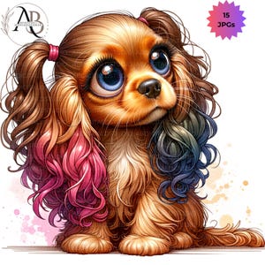 Quirky Whimsical Cute Dogs Cliparts Bundle 15 JPG CYFROWO DO POBRANIA Animowane Zwierzęta Clipart Zwierzęta-Clipart Cartoon Funny-puppies