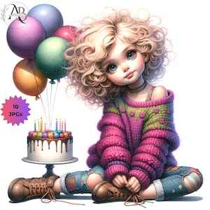 Quirky Birthday Cake Quirky Girl Clipart 10JPG Birthday Party Whimsical Birthday Clipart Kids Birthday Cards Birthday Images scrap bookings
