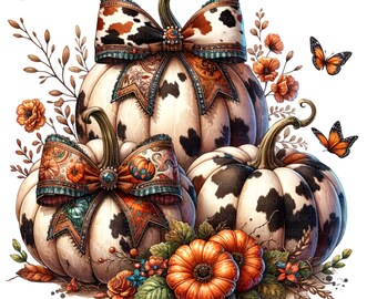 Thanksgiving Pumpkin Clipart PNG: Elegant Fall Designs (Digital Download, Commercial Use)