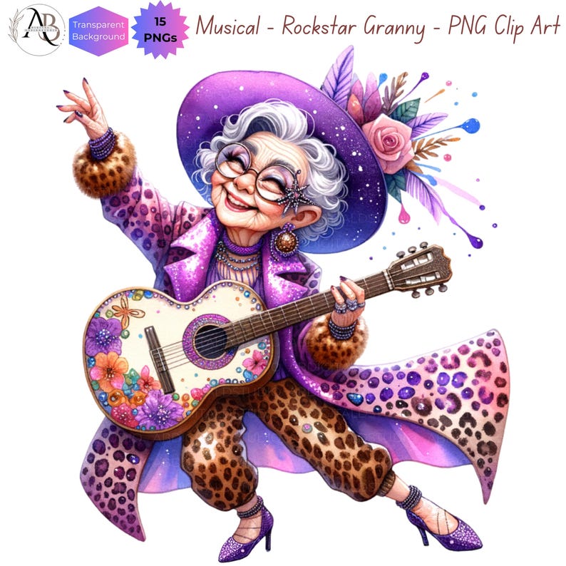 Rockstar Grandma PNG Clipart Funny Old Lady 15 DIGITAL DOWNLOAD rockstar-grandma-png-clipart-funny-old-lady-15-digital-download