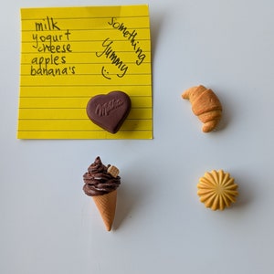 Fridge food magnets handmade from polymer clay