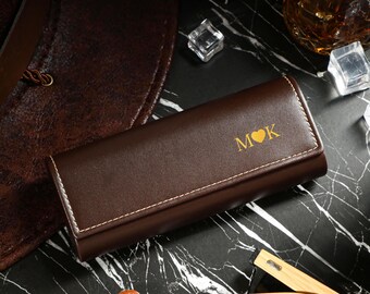 Personalized Leather Sunglasses Case, Anniversary Keepsake, Wedding Gift