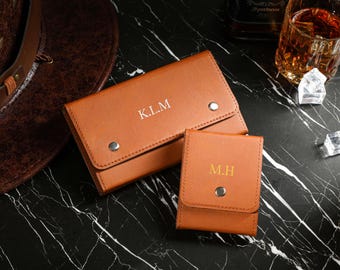 Personalized Deck of Cards Holder, Leather Playing Card Case, Playing Card Travel Case, Stamping Poker Set, Wedding Gifts, Christmas Gifts