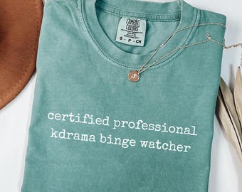Camiseta para maratones de K-dramas: colores cómodos, divertida y atrevida