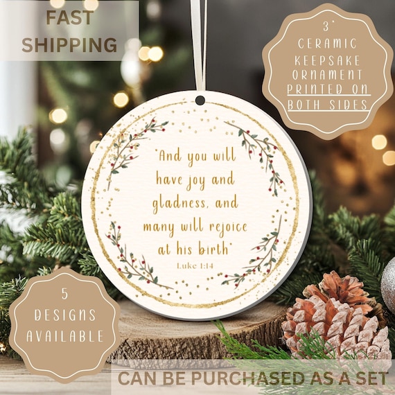 Nativity Ornament Catholic Faith Christmas Ornaments Bible Verse